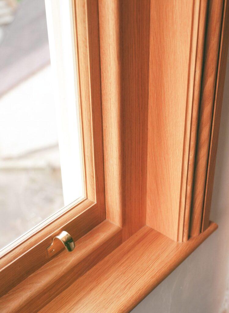 Double glazed Victorian window in English Oak with reveal, architrave and sill