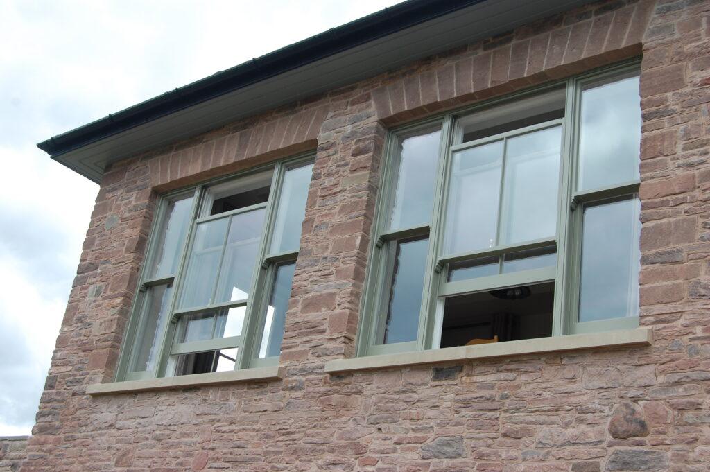 A pair of Victorian Venetian box sash windows in a Herefordshire Rectory
