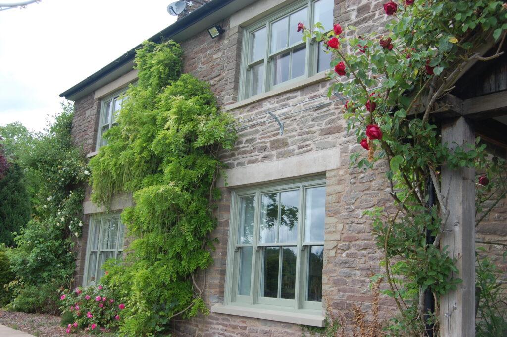 Replacement double glazed Victorian Venetian box sash windows in a classic Herefordshire Rectory